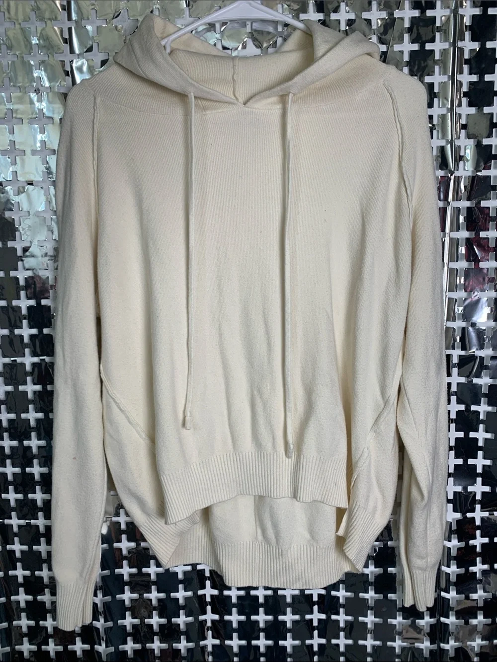 Elan Cream Scoop-Neck Hoodie Sweater